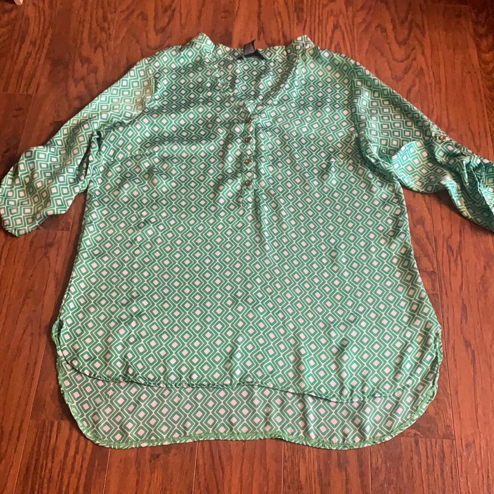 Green and White Diamond Shirt